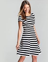 Stripe Ottoman Dress In Black White By Bravissimo Clothing Dresses Print Dress Clothes