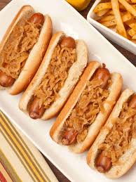 Sauerkraut can be eaten cold or hot. Hot Dogs Simmered In Beer Recipe Mygourmetconnection