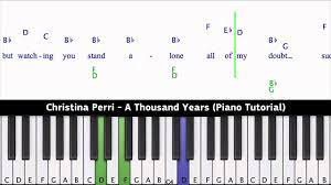 Here are the chords to play. Christina Perri A Thousand Years Piano Tutorial Youtube