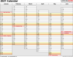 Us edition with federal holidays and observances. 2021 Calendar Free Printable Word Templates Calendarpedia