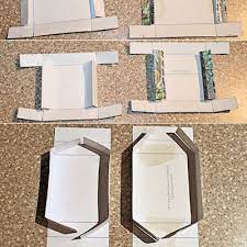 Now, fold up the long sides of your box, and fold these tabs in as shown. Repurpose Old Cards By Making A Gift Box Greeting Card Box Recycle Christmas Cards Greeting Card Craft