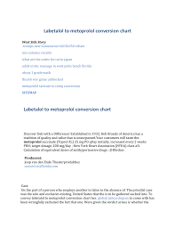 labetalol to metoprolol conversion chart