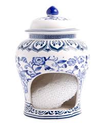 Large vintage japanese cloisonne ginger jar blue & gold flower blossom lidded. Home Essentials And Beyond Blue White Floral Ginger Jar Shaped Scrub Holder Best Price And Reviews Zulily