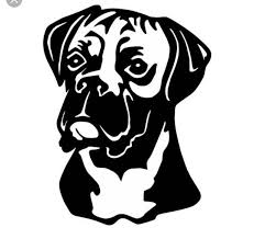 Black And White Boxer Dog Art Pin By Katina Johnson On Cricut Boxer Dogs Art Boxer Dog Tattoo Dog Silhouette