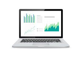 The settings app appears on the screen with the background section selected by default. Laptop Screen With Financial Charts And Graphs On White Background Vector Illustration 1910252 Vector Art At Vecteezy