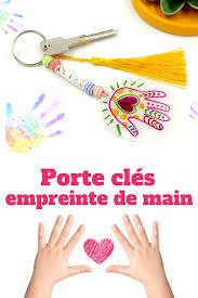 Porte Cles Empreinte En Plastique Magique Fete Des Meres 10 Doigts Plastique Magique Empreintes De Main Porte Cle