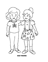 Printable best friend coloring pages pdf. Two Girls Best Friends Coloring Page Free Printable Coloring Pages For Kids