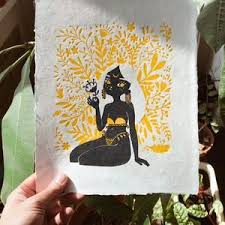 Full Moon Relief Print Greeting Card Sized Linocut Winter Etsy Lino Art Lino Print Linocut Prints