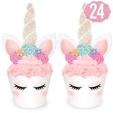Click here to watch the video on youtube. Xo Fetti Unicorn Cupcake Toppers Wrappers Set Of 24 Birthday Party Supplies Unicorn Horn Cake Decoration Baby Shower Amazon Com Grocery Gourmet Food