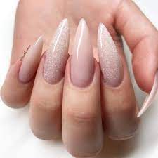 Oktobertwelve Acrylic Nails Glitter Ombre Pointed Nails Glitter Nails Acrylic
