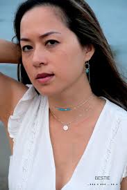 Morse Code Necklace Dainty Turquoise Necklace December Birthstone Necklace  18th-40th Birthday Gifts Women Gemstone Seed Bead Choker Necklace