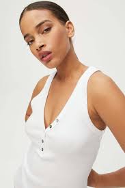 Michael Stars Luna Y Neck Henley Tank Top