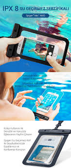 Spigen Universal Waterproof Su Gecirmez Kilif 25 Metre Dalis Sertifikali Crystal Clear Samsung Galaxy Galaxy Note Kiliflar