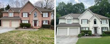 Whitewashed Brick Home Painting Kansas