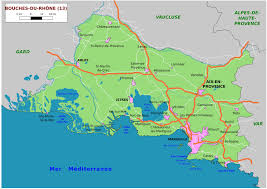Carte Des Bouches Du Rhone Communes Detaillee Relief Routes