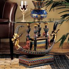Egyptian Figurine Coffee Table Egyptian Furniture Egyptian Home Decor Glass Top End Tables