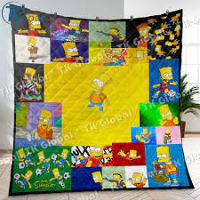 Bart Simpson Quilt, The Simpsons Quilt Blanket Super Soft Comfy Warm Plush  | eBay