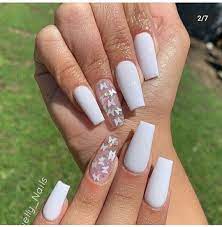 White Crystal Nail Art For 2020 In 2021 Crystal Nails Cute Acrylic Nail Designs Simple Nail Art Designs