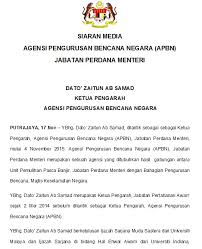 Agensi yang terlibat dalam pengurusan bantuan bencana. Facebook