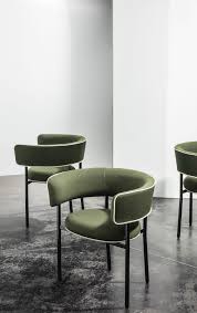 Fonts Is A Family Of Upholstered Chairs Ranging From A Sofa To Lounge Chairs And Bar Stools Characterised By Softne Upholstered Chairs Furniture Dining Chairs