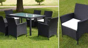 Outdoor 6 Seater Dining Set Black Rattan Garden Patio Table Chairs Furniture Black Rattan Garden Furniture Rattan Garden Furniture Outdoor Furniture Decor