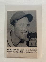 Dick Cole Columbus Red Birds Ohio 1947 S&S Baseball Pictorial CO Panel