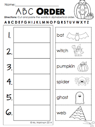 October Literacy Math And Science Printables For First Grade Abc Order Abc Order First Grade 1st Grade Writing