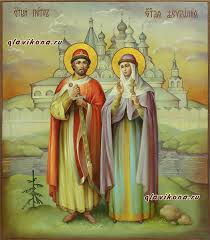 В народном календаре восточных славян — день первого покоса. Ikona Petra I Fevronii Napisannaya Maslom