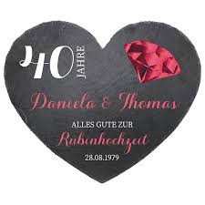 Hochzeitstag im zeichen des rubins. Schieferherz Zum 40 Hochzeitstag Rubinhochzeit Grosse 24 Cm Rubinhochzeit Geschenke Online Kaufen Individuelle Und Personalisierte Geschenkideen Mit Text Oder Foto