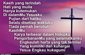 Silahkan kunjungi postingan kumpulan lirik lagu rohani penyembahan lama untuk membaca artikel selengkapnya dengan klik link di atas. Lagu Rohani Penyembahan Lirik