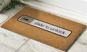 This fun and super geek doormat comes with the famous inscription slide to unlock, nothing better to place in front of your door. Coir Door Mat 20 Designs Groupon