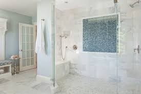 A palette of light and dark greys as well as pops of white works beautifully with the chrome shower fixtures in this narrow shower space. 39 Luxury Walk In Shower Tile Ideas That Will Inspire You Luxury Home Remodeling Sebring Design Build