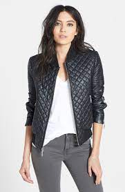Bcbgmaxazria Morgan Quilted Faux Leather Bomber Jacket Nordstrom Faux Leather Bomber Jacket Quilted Bomber Jacket Leather Bomber Jacket
