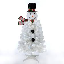 Many people decorate the exterior of their homes with lights and ornaments for the neighborhood to see. Holiday Time Pre Lit Led White Conical Snowman Artificial Christmas Tree 3 5 Walmart Com Walmart Com