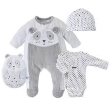 Set De Naissance Mixte Gris Blanc Taille Prema 6 Mois Vetement Bebe Mixte Vetements Bebe Porte Bebe