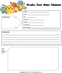 Create Your Own Pokemon Free Worksheet Pokemon Party Make Your Own Pokemon Pokemon Birthday Party