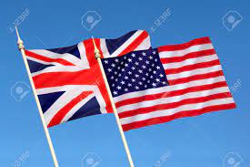 Flags Of Britain And The United States Of America - Since 1940 They Have  Been Close Military Allies Enjoying The Special Relationship Built As  Wartime Allies Stock Photo, Picture And Royalty Free