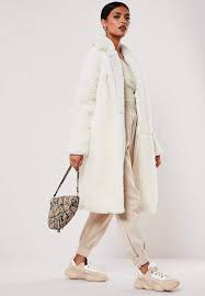 Missguided White Teddy Borg Oversized Coat