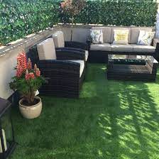 Roof Terrace With Artificial Grass Diseno De Terraza Muebles De Entretenimiento Techos Jardin