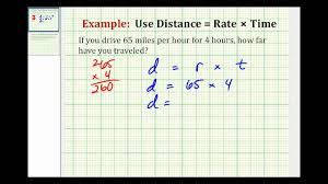 Using The Distance Rate And Time Formula Prealgebra