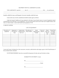 Equipment Rental Agreement