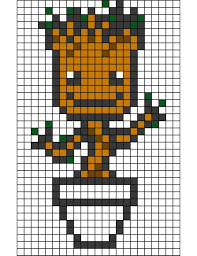 Guardians Of The Galaxy Groot Hama Bead Pattern Ez Perler Bead Art Pixel Art Minecraft Pixel Art