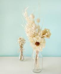 Natural Dried Flowers In Vase Rustic Woodland Boho Etsy Dried Flowers Dried Flower Arrangements Floral Candle