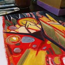 Something Different Coming Out Of A Sketch From Last Night S Creative Practice Hour It S Paint Date Night At The Karla S Painting Creative Creative Process