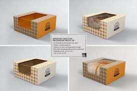 Cake Window Box Packaging Mockup In 2020 Food Box Packaging Free Packaging Mockup Packaging Mockup