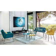 (0 customer reviews) 0 sold. Tables Gigognes En Metal Laque Bleu Et Jaune Galet Maisons Du Monde