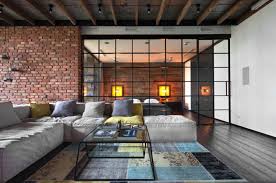 Vintage and industrial style kitchens by marchi group. Industrial Style Loft In Kiev Artfully Blends Drama And Light