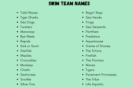 Swim Team Names 200 Creative And Cool Team Name Ideas