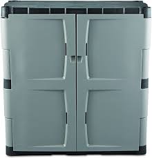 Check spelling or type a new query. Amazon Com Rubbermaid Storage Small Cabinet With Doors Lockable Storage Cabinet 18 D X 36 W X 37 H Grey Black Home Kitchen