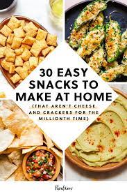 30 easy snacks to make at home that aren t cheese and crackers for the millionth time snacks to make healthy snacks recipes quick healthy snacks